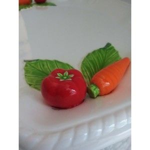 Vintage Spring Easter Garden Delight Vegetable Tray Serving Platter 18.5" Japan